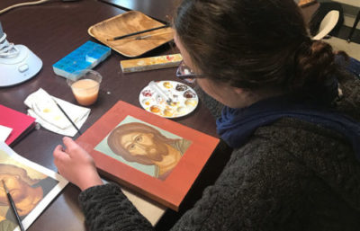 Student in Iconography Class