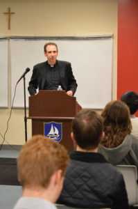 Fr. Brian Dunkle of Boston College speaks at Northeast Catholic College